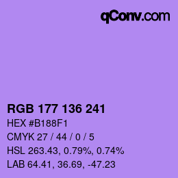 Color code: RGB 177 136 241 | qconv.com