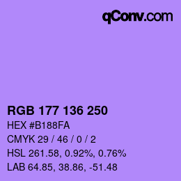 Color code: RGB 177 136 250 | qconv.com