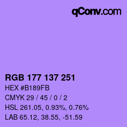 Farbcode: RGB 177 137 251 | qconv.com