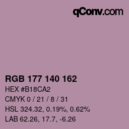 颜色代码: RGB 177 140 162 | qconv.com