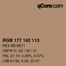 Código de color: RGB 177 142 113 | qconv.com