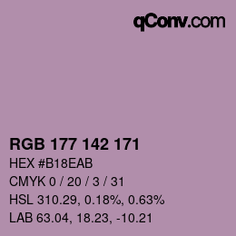 Color code: RGB 177 142 171 | qconv.com