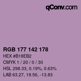 カラーコード: RGB 177 142 178 | qconv.com