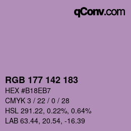 カラーコード: RGB 177 142 183 | qconv.com