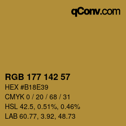 Color code: RGB 177 142 57 | qconv.com