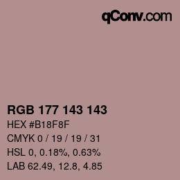 Color code: RGB 177 143 143 | qconv.com