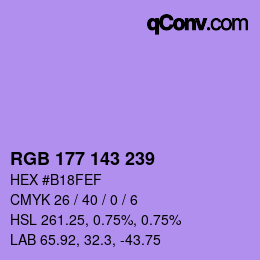 カラーコード: RGB 177 143 239 | qconv.com