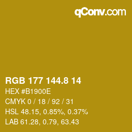 カラーコード: RGB 177 144.8 14 | qconv.com