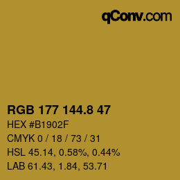 カラーコード: RGB 177 144.8 47 | qconv.com