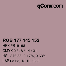 Color code: RGB 177 145 152 | qconv.com