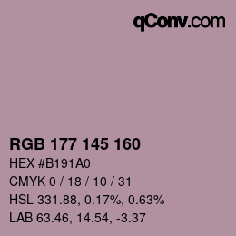 Color code: RGB 177 145 160 | qconv.com