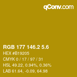 カラーコード: RGB 177 146.2 5.6 | qconv.com