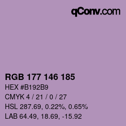 颜色代码: RGB 177 146 185 | qconv.com