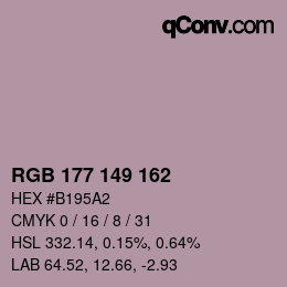Color code: RGB 177 149 162 | qconv.com