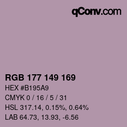 Color code: RGB 177 149 169 | qconv.com
