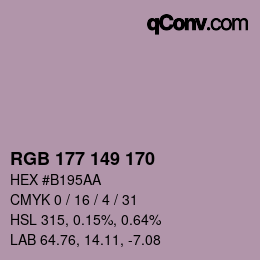 Código de color: RGB 177 149 170 | qconv.com