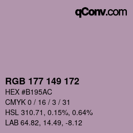 Farbcode: RGB 177 149 172 | qconv.com