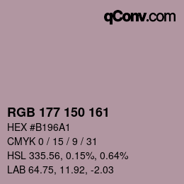Farbcode: RGB 177 150 161 | qconv.com
