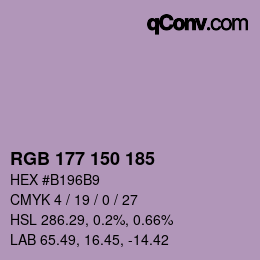 カラーコード: RGB 177 150 185 | qconv.com