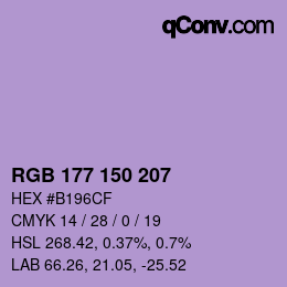 カラーコード: RGB 177 150 207 | qconv.com