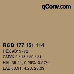 Color code: RGB 177 151 114 | qconv.com