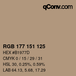 カラーコード: RGB 177 151 125 | qconv.com