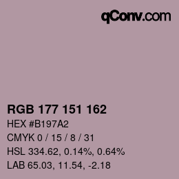 Color code: RGB 177 151 162 | qconv.com