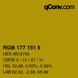 カラーコード: RGB 177 151 6 | qconv.com
