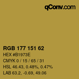 Color code: RGB 177 151 62 | qconv.com