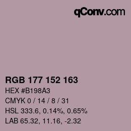 カラーコード: RGB 177 152 163 | qconv.com