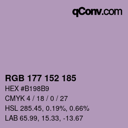 Farbcode: RGB 177 152 185 | qconv.com