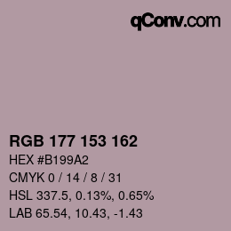 Farbcode: RGB 177 153 162 | qconv.com