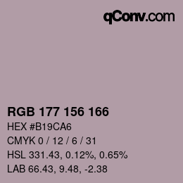 Farbcode: RGB 177 156 166 | qconv.com