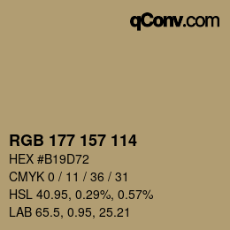 Farbcode: RGB 177 157 114 | qconv.com