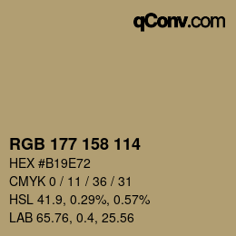 カラーコード: RGB 177 158 114 | qconv.com