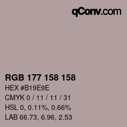 カラーコード: RGB 177 158 158 | qconv.com