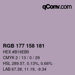 Color code: RGB 177 158 181 | qconv.com