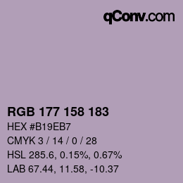 カラーコード: RGB 177 158 183 | qconv.com