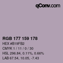Farbcode: RGB 177 159 178 | qconv.com