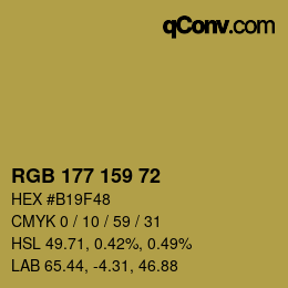 カラーコード: RGB 177 159 72 | qconv.com