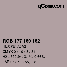 Color code: RGB 177 160 162 | qconv.com