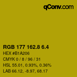 カラーコード: RGB 177 162.8 6.4 | qconv.com