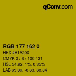 Color code: RGB 177 162 0 | qconv.com