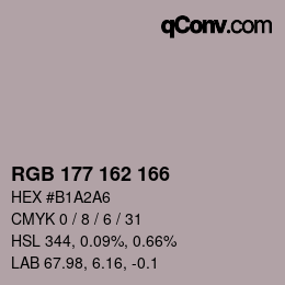 Color code: RGB 177 162 166 | qconv.com