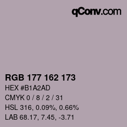 Color code: RGB 177 162 173 | qconv.com