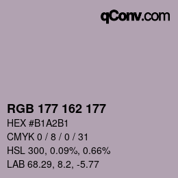 Color code: RGB 177 162 177 | qconv.com