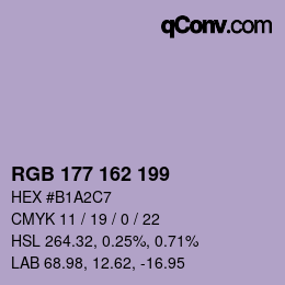 Color code: RGB 177 162 199 | qconv.com