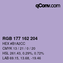 カラーコード: RGB 177 162 204 | qconv.com