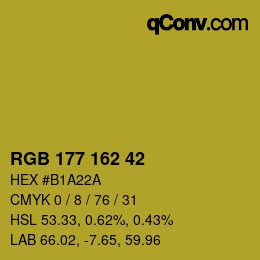 カラーコード: RGB 177 162 42 | qconv.com