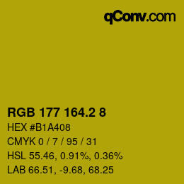カラーコード: RGB 177 164.2 8 | qconv.com